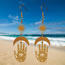 Fashion Gold Alloy Moon Sun Palm Earrings