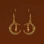 Fashion Black Alloy Crescent Star Earrings