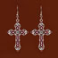 Fashion Red Alloy Pattern Cross Earrings
