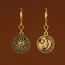Fashion Gold Alloy Sun And Moon Asymmetric Earrings