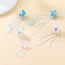 Fashion White Acrylic Long Tassel Flower Earrings