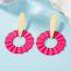 Fashion Pink Alloy Spray-painted Round Wavy Earrings