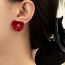Fashion Red Alloy Spray Painted Flower Earrings