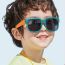 Fashion Beige Pc Large Frame Foldable Children's Sunglasses