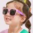Fashion Black Pc Large Frame Foldable Children's Sunglasses