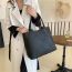 Fashion Khaki Pu Woven Large Capacity Handbag