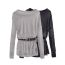 Fashion Grey Hollow Ripped Knitted Blouse