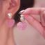 Fashion Red Peach Heart Earrings Alloy Diamond Love Earrings