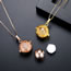 Fashion Rose Gold Copper Inlaid Zirconium Geometric Round Necklace