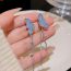 Fashion Silver Alloy Butterfly Geometric Tassel Earrings