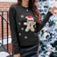 Fashion Black Bear Christmas Sweater Acrylic Christmas Embroidered Knitted Sweater
