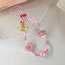 Fashion Pink Resin Rice Beads Beaded Love Flower Mobile Phone Chain