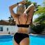 Fashion Black Polyester Shell One-piece Swimsuit