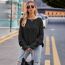 Fashion Apricot Round Neck Twisted Rope Knitted Pullover Sweater