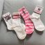 Fashion 4# Cotton Letter Knit Mid-calf Socks