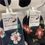 Fashion 1 Pair Of Black Flowers Cotton Printed Shallow Crew Socks