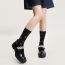 Fashion 【moonshadow Flower Story】big Flower Cotton Printed Mid-calf Socks