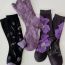 Fashion 【moonshadow Flower Story】big Flower Cotton Printed Mid-calf Socks