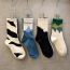Fashion Ab Blue Ocean Fight Cotton Color Block Mid-calf Socks