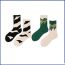 Fashion Ab Horse Pattern Spelling Cotton Color Block Mid-calf Socks