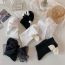 Fashion One Pair Of White Socks And Black Ears (200 Stitches) Cotton Three-dimensional Ear Mid-calf Socks