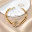 Fashion Gold Alloy Diamond Crown Letter Anklet