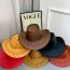 Fashion Brown Polyester Large Brim Cowboy Hat