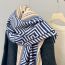 Fashion Blue Stripes Acrylic Striped Knitted Scarf