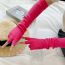 Fashion Red Extended Version Solid Color Knitted Sun Protection Sleeve Half Finger Gloves