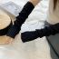Fashion Black Fingerless Solid Color Knitted Long Sleeve Arm Guard Fingerless Gloves