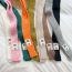 Fashion Beige White Label Narrow Strip Acrylic Knit Patch Narrow Scarf