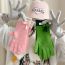Fashion Gray Bow Polyester Bow Patch Five-finger Gloves