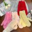 Fashion White Plush Mittens Polyester Plush Patch All-inclusive Gloves