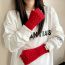 Fashion Dark Pink Fish Tail Solid Color Wool Knitted Half Finger Gloves