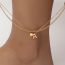 Fashion Gold Alloy Love Letter Double Layer Anklet