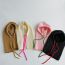 Fashion Pink Acrylic Wool Knitted Children's Hood And Integrated Scarf