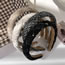 Fashion D Black Woolen Woolen Geometric Wide-brimmed Headband