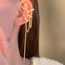 Fashion Gold Alloy Diamond Geometric Chain Ear Clamp Earrings (single)