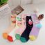Fashion Black Rabbit Cotton Printed Color Block Mid-calf Socks