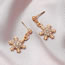 Fashion Gold Alloy Zirconium Snowflake Earrings