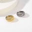 Fashion Gold Titanium Steel Thread Men's Ring