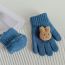Fashion Carmine Three-dimensional Bunny Children's Woolen Five-finger Gloves
