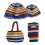 Fashion Rainbow Adult Hat 54-58cm Rainbow Striped Knitted Patch Beanie