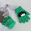 Fashion Carmine Wool Knitted Cartoon Puppy Children's Five-finger Gloves
