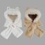Fashion White Blended Rabbit Ears Scarf Integrated Hoodie