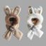Fashion Khaki Blended Rabbit Ears Plush Scarf Integrated Hood