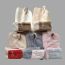 Fashion Beige Blended Embroidered Fox Contrasting Gloves And Scarf All-in-one Hoodie