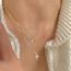 Fashion Silver Alloy Diamond Cross Double Layer Necklace