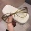 Fashion Frosted Tea Ac Cat Eye Large Frame Flat Mirror