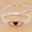 Fashion White Rice Beads Woven Eye Contrast Bracelet